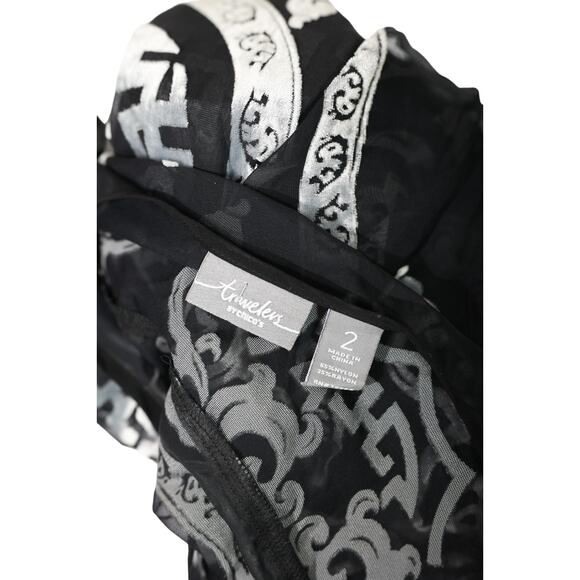 Traveler's by Chico's Shear black bouse top size large 2 all over pattern - Picture 6 of 6